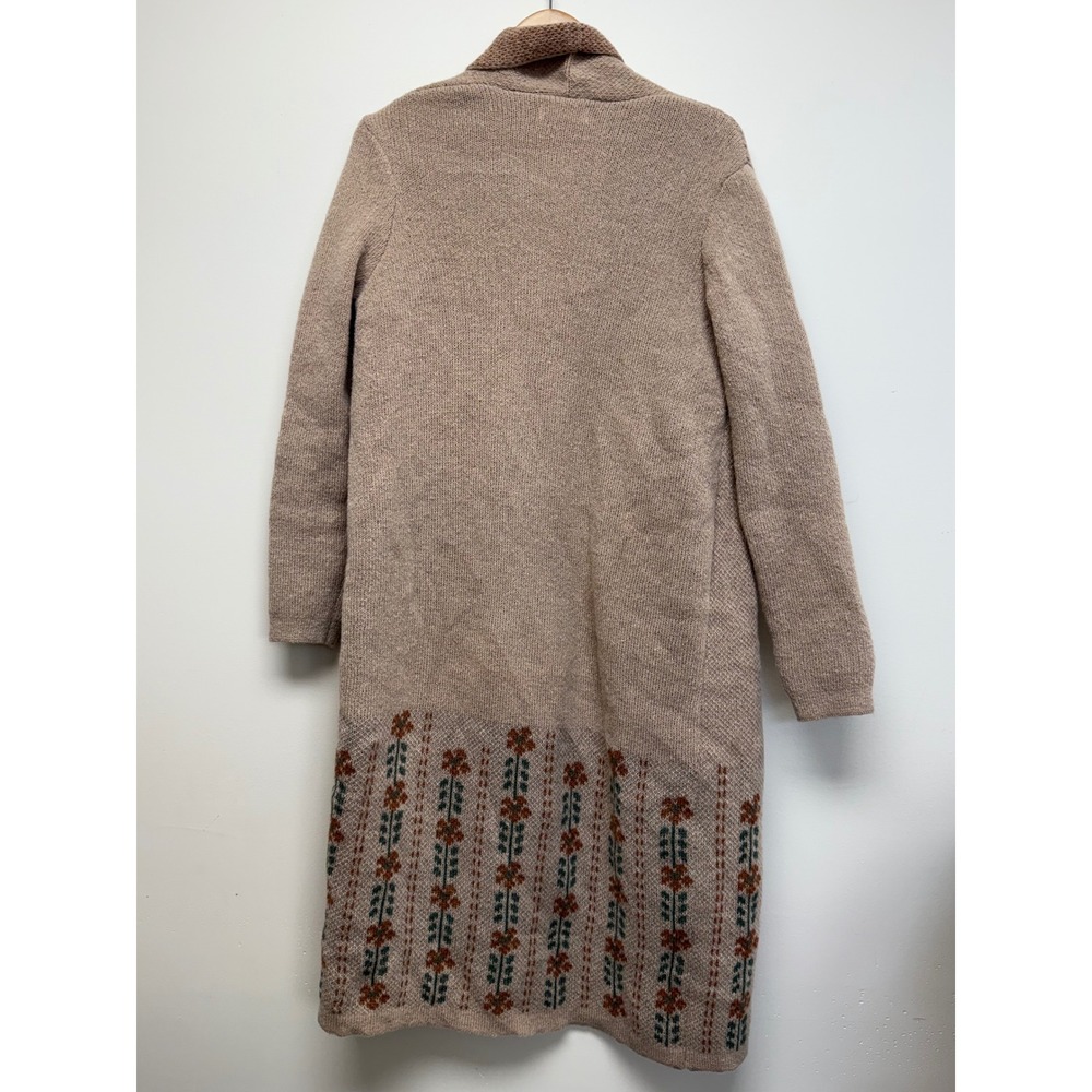 Longline Cardigan With Floral Design Casual Cotton Blend Pockets New Sz XL - Picture 5 of 6